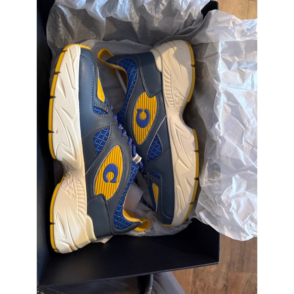 Coach Blue Leather Tech Runner Sneakers Size 7 - Picture 4 of 6